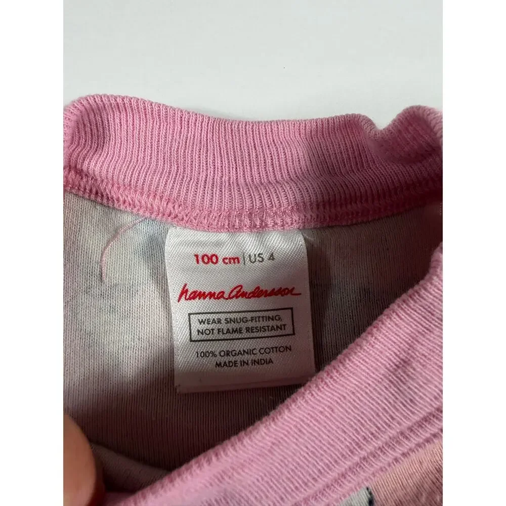 Hanna Andersson Organic Cotton Dog Print Pajama Set Pink Size 4